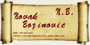 Novak Božinović vizit kartica